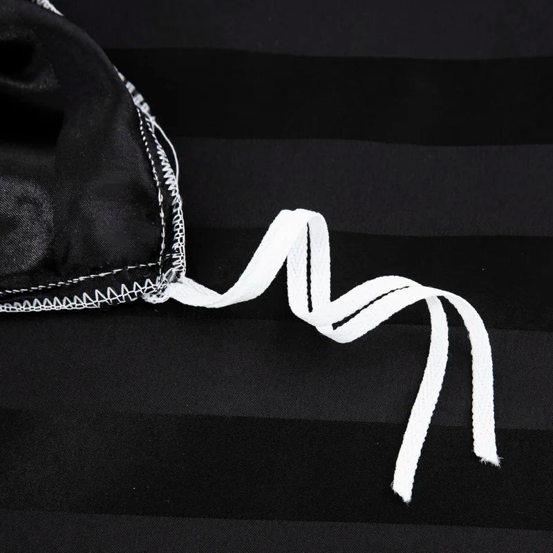 Parure Housse de couette rayée en Satin