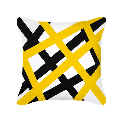 Housse de Coussin à Motif Jaune
