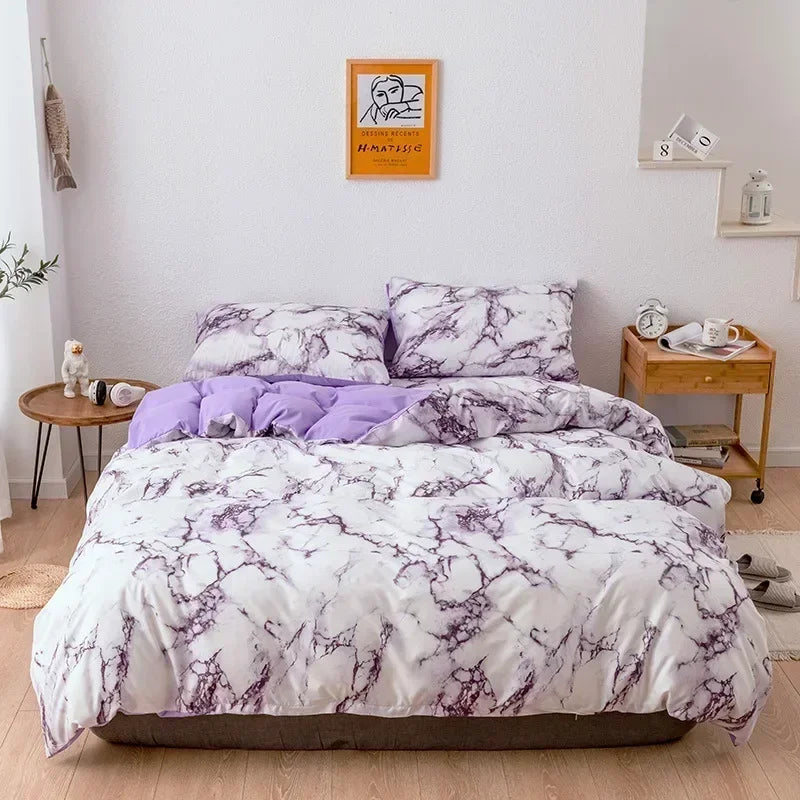 Parure Housse de Couette imprimée Marbre