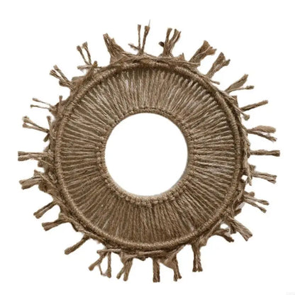 Miroir Mural Rond en Macramé