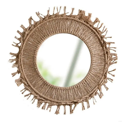 Miroir Mural Rond en Macramé