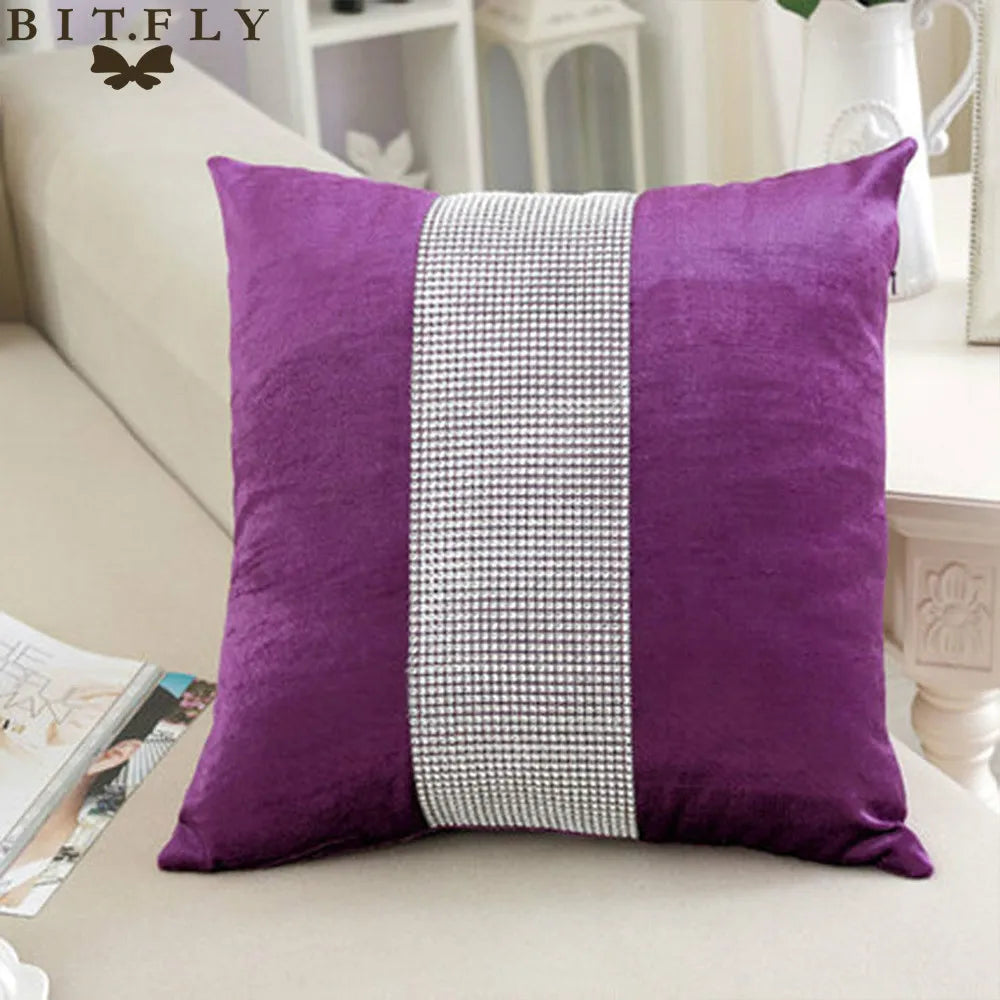 Housses de Coussin Décoratives à Paillettes et Strass