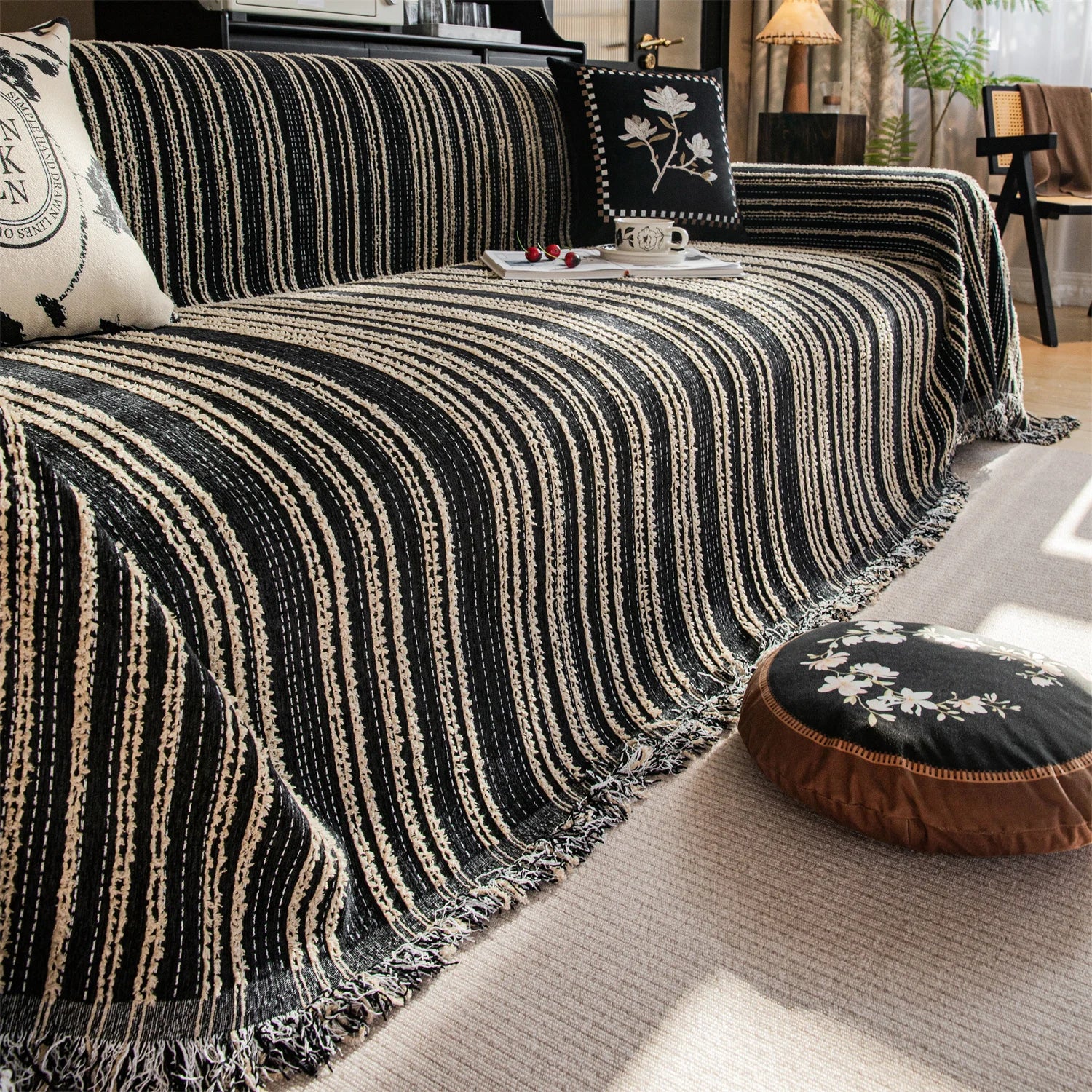 Housse de Canapé en Polaire Jacquard