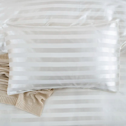Parure Housse de couette rayée en Satin