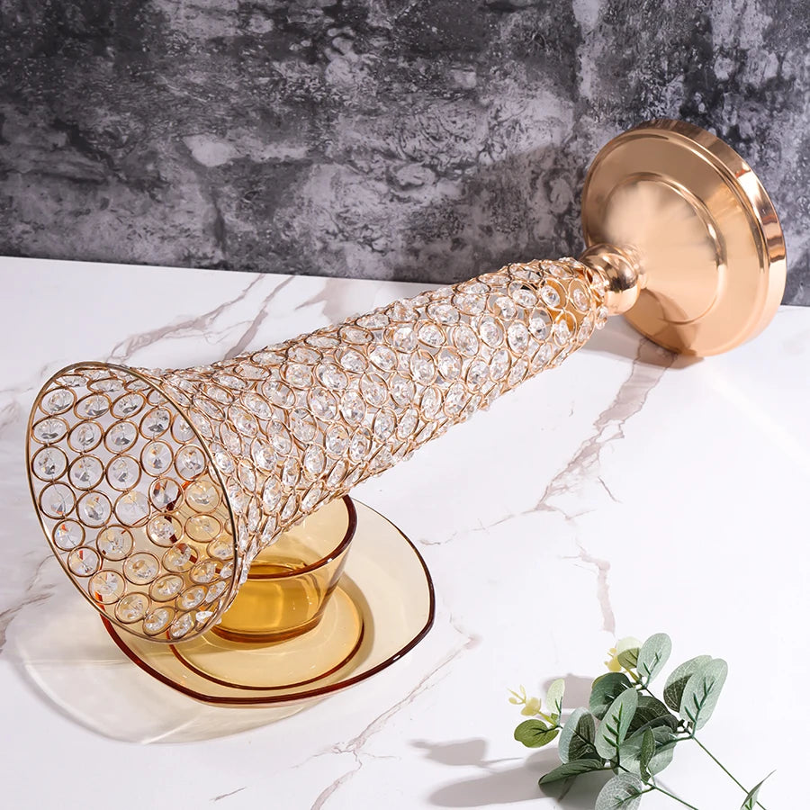 Vase en Cristal Doré