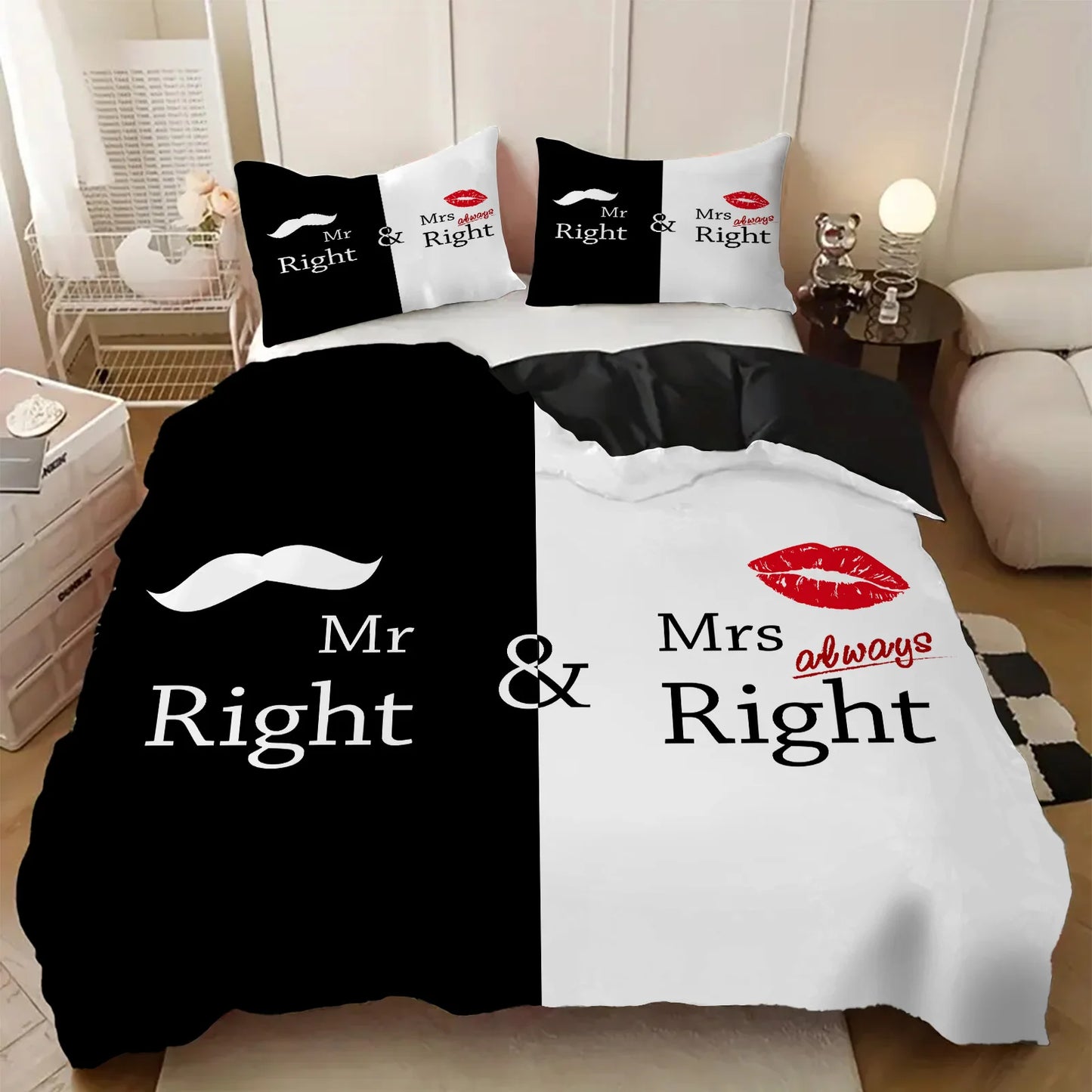 Parure Housse de Couette King Queen 3D