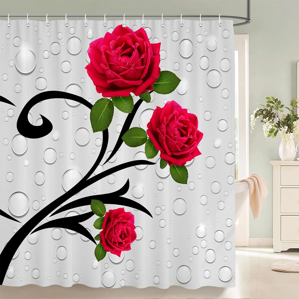 Rideau de Douche en Tissu Fleur