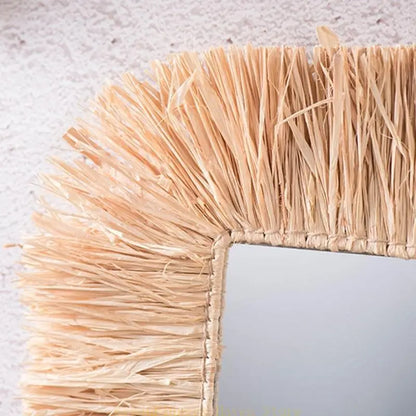 Miroir Décoratif Mural en Raphia