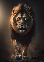 Tableau Moderne Famille Lion