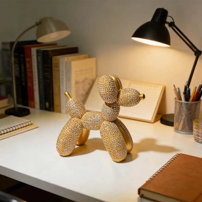 Chien Ballon Doré et Argenté