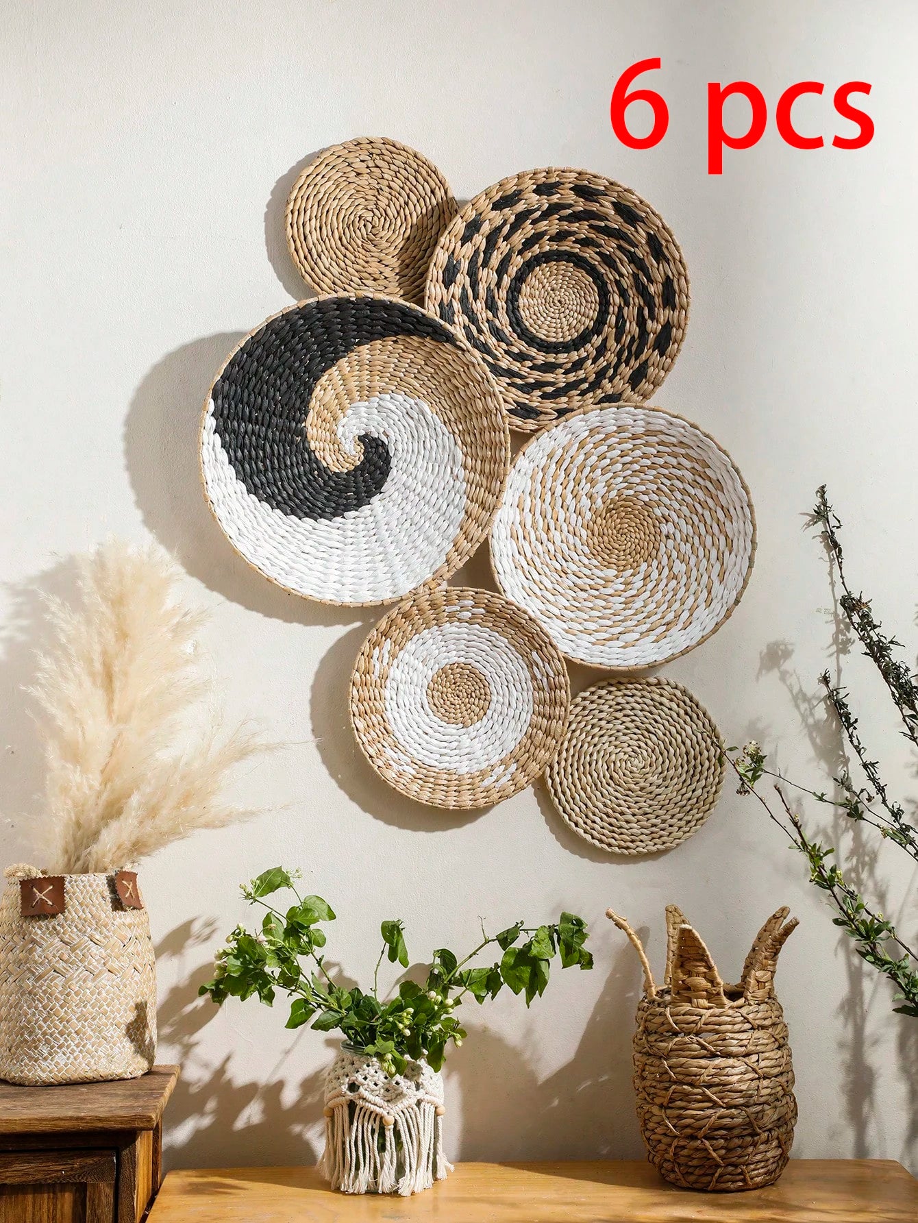 Panier mural en jonc de mer fait main