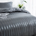 Parure Housse de couette rayée en Satin