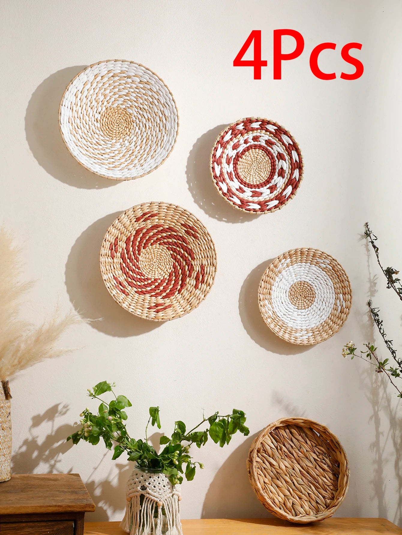 Panier mural en jonc de mer fait main