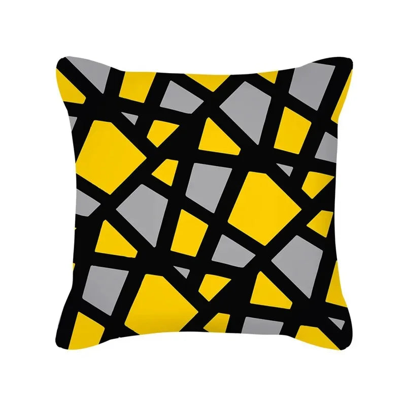 Housse de Coussin à Motif Jaune