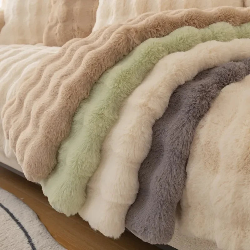 Housse de Canapé en Peluche Epaisse