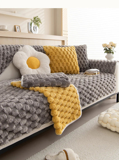 Housse de canapé d'hiver épaisse en peluche
