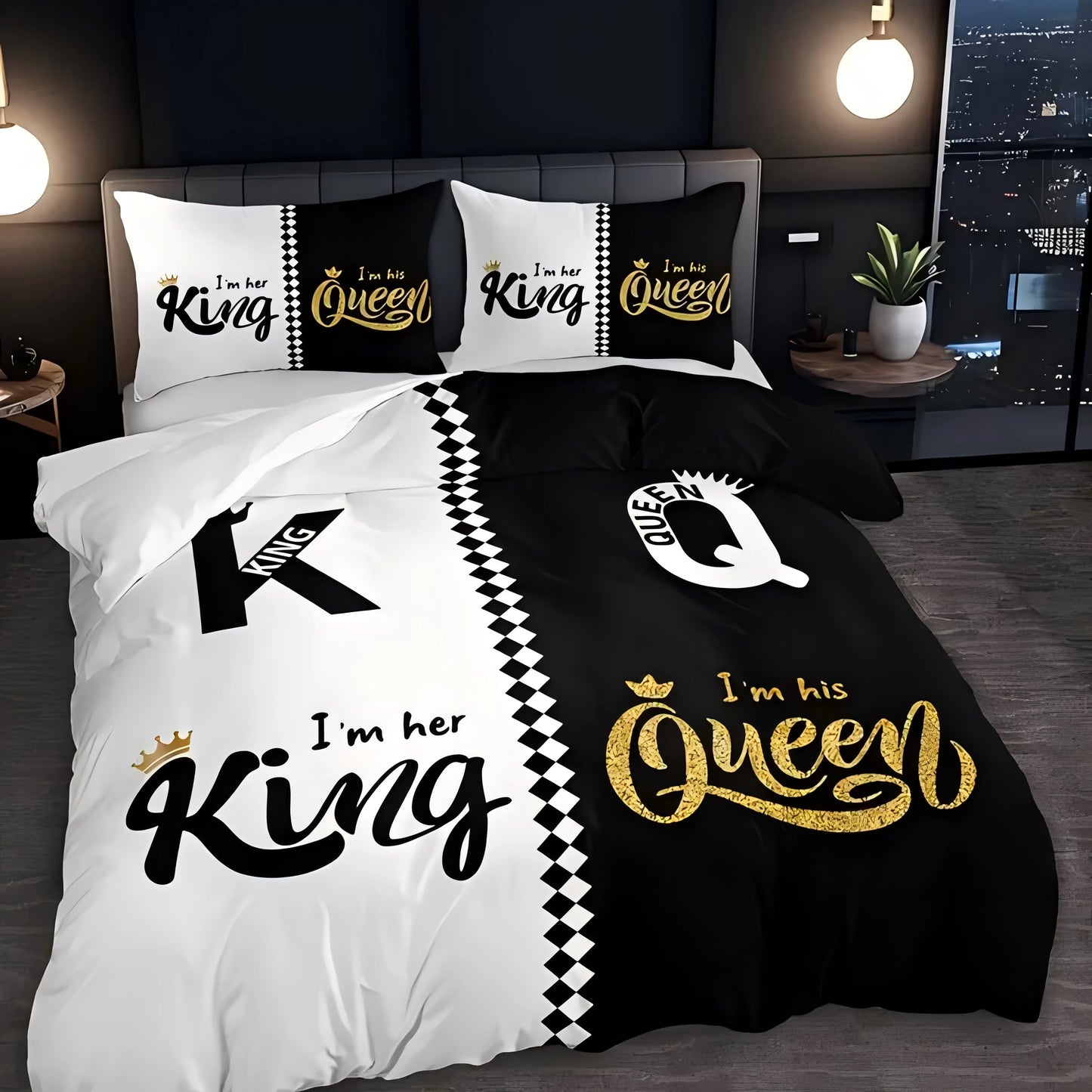 Parure Housse de Couette King Queen 3D