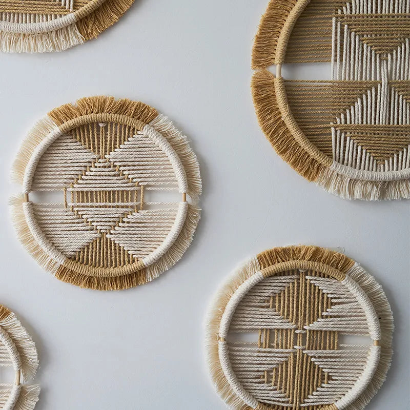 Panier Mural Rond Macramé