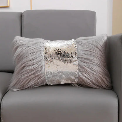 Housse de Coussin  Fourrure et paillettes