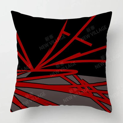 Housse de Coussin Rouge et Noir