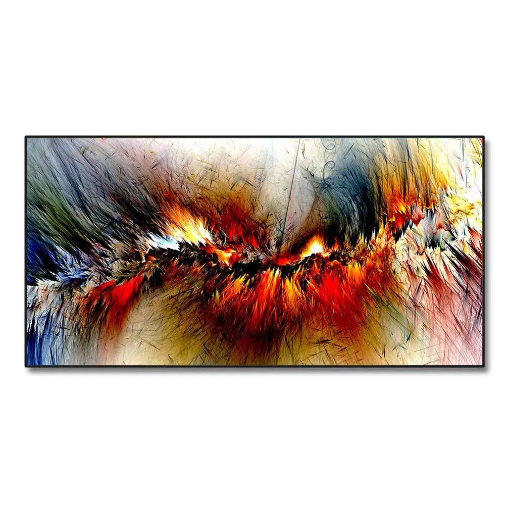 Tableau Moderne Peinture Abstraite Colorée Fleur