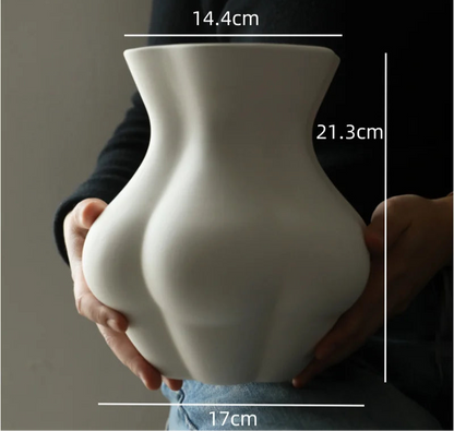 Vase en Céramique Blanc Corps Humain