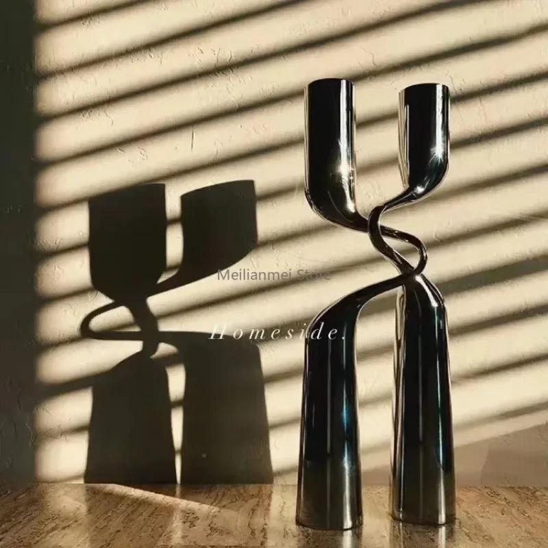 Bougeoir en Métal à double tête