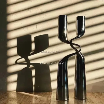 Bougeoir en Métal à double tête