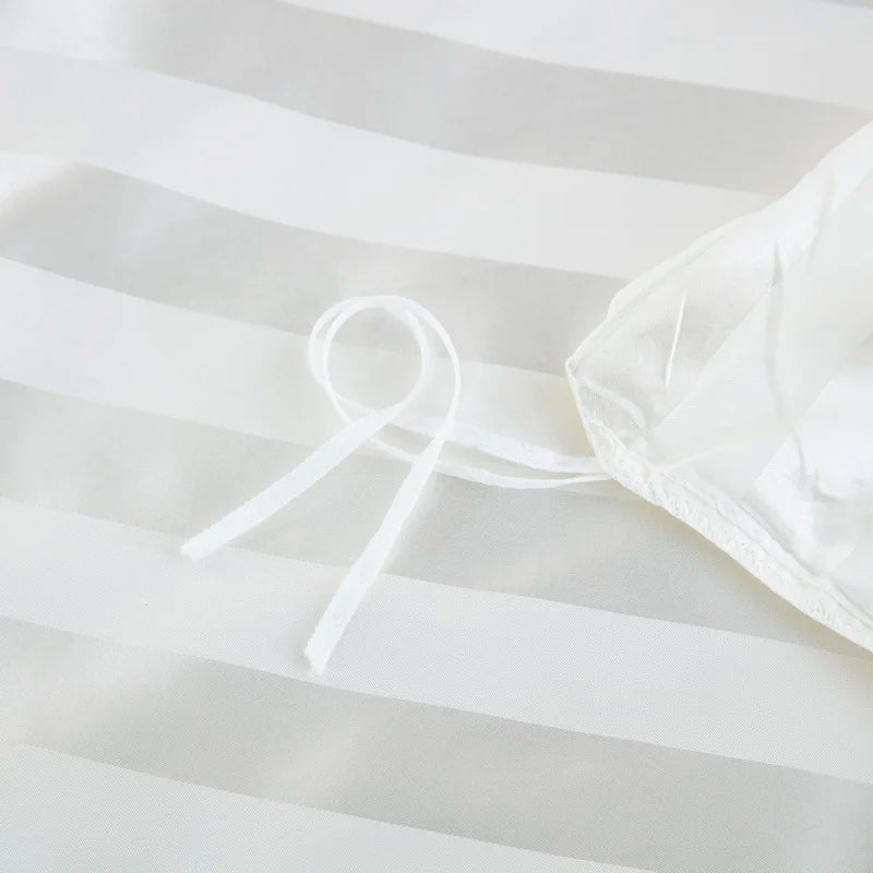 Parure Housse de couette rayée en Satin