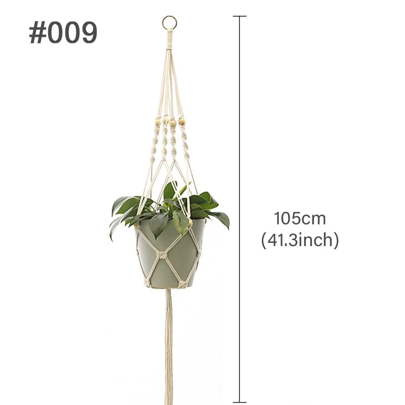 Macramé Mural Porte plantes - Paniers suspendus