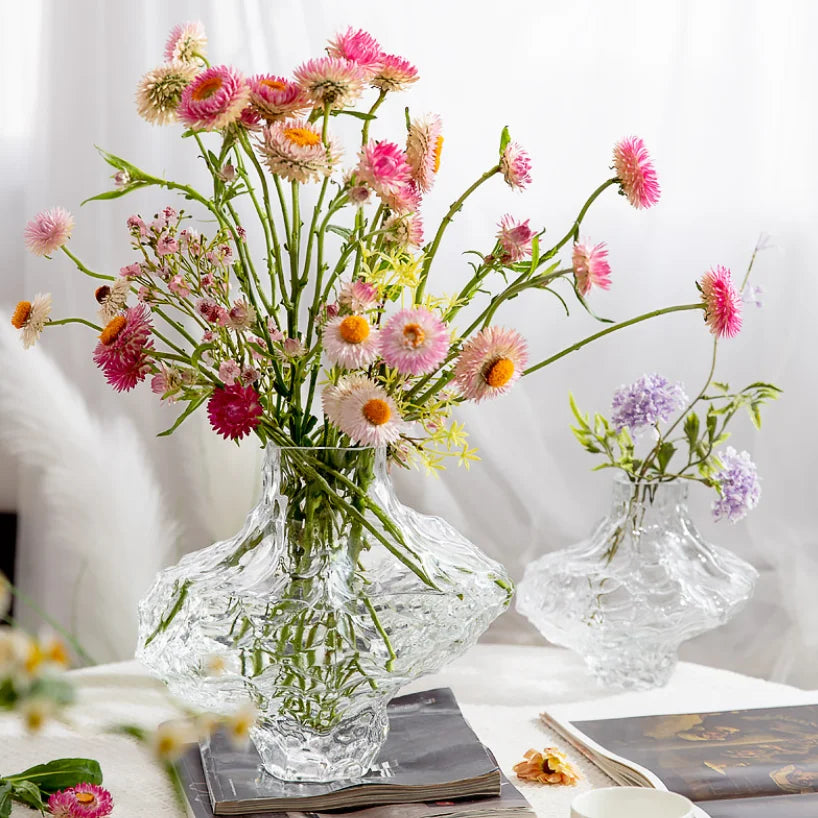 Vase Nordique en Verre Dépoli