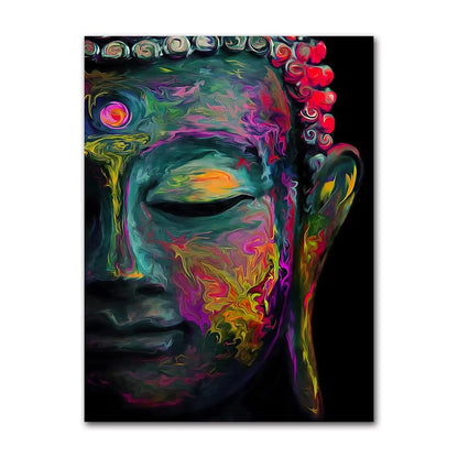 Tableau Moderne Bouddha Abstrait Coloré