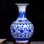 Vase en Porcelaine Bleu et Blanc de Jingdezhen