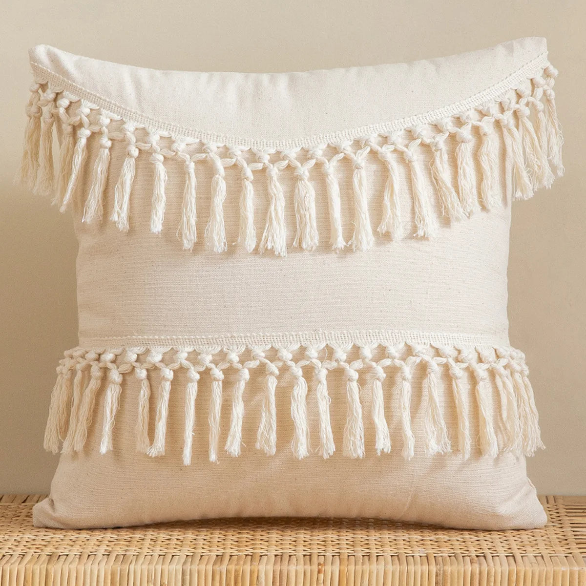 Housse de Coussin Marocaine à Franges