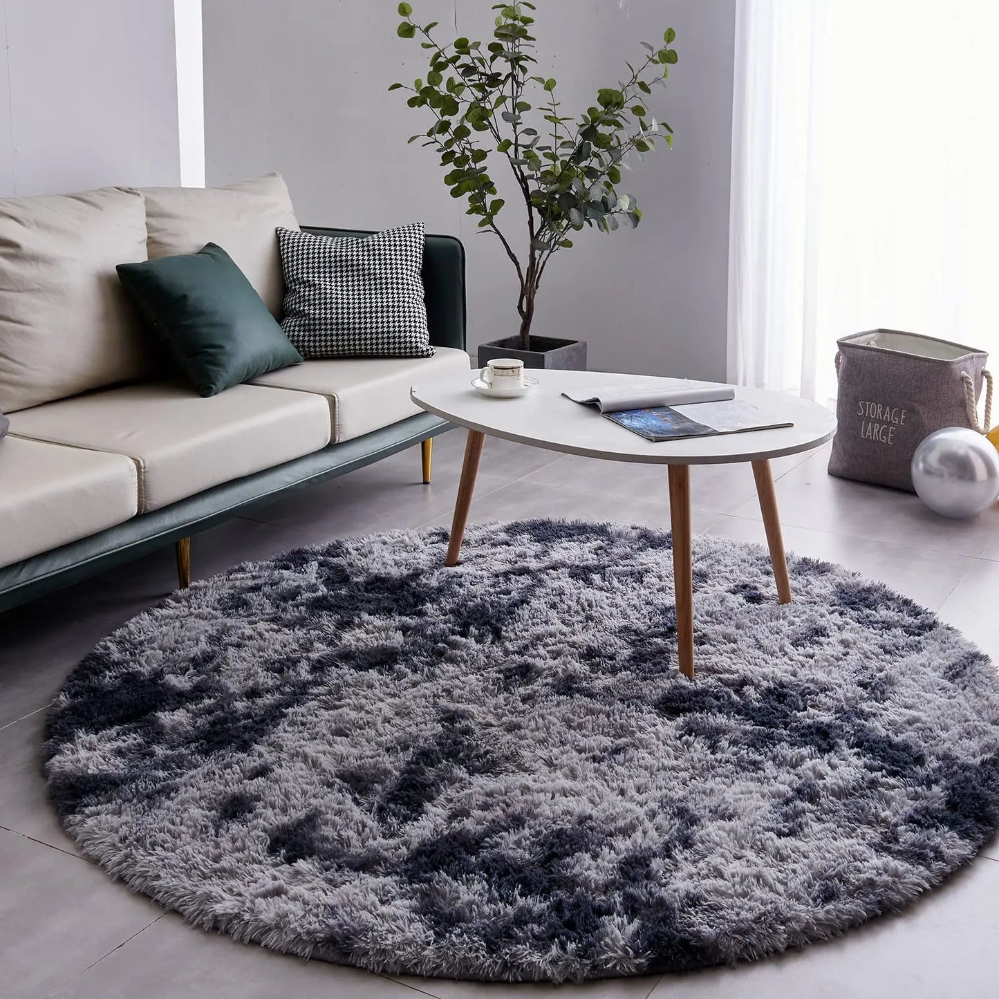 Tapis Rond en Peluche