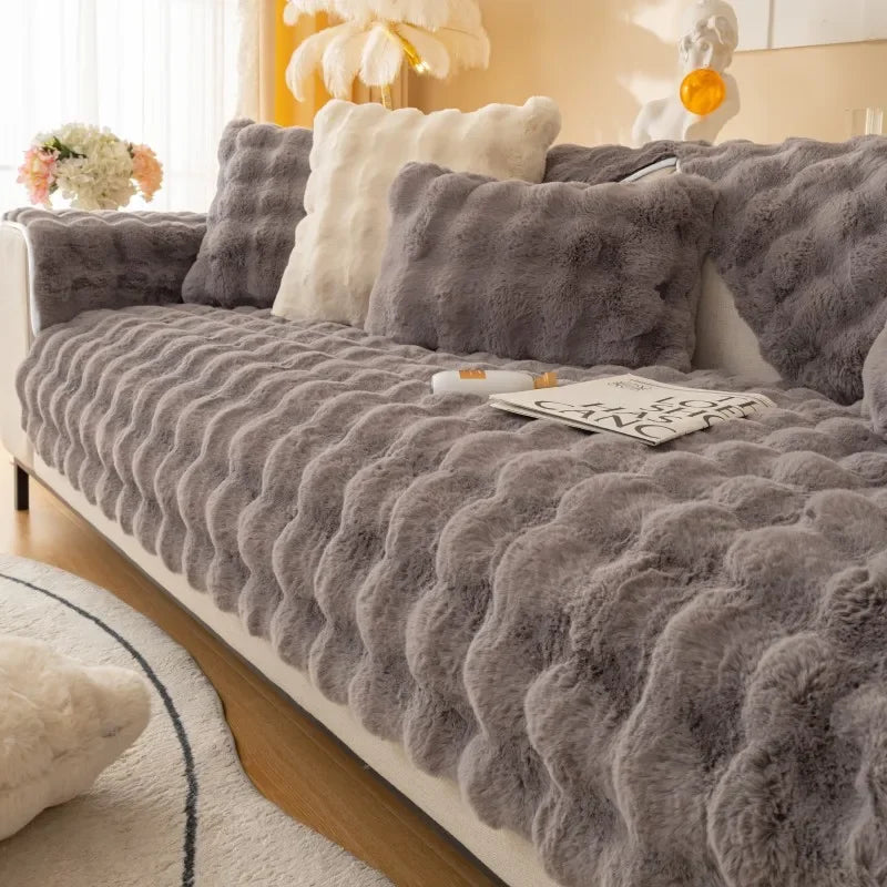 Housse de Canapé en Peluche Epaisse