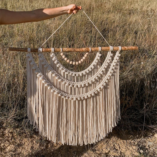 Grande Tenture Murale Bohème en Macramé