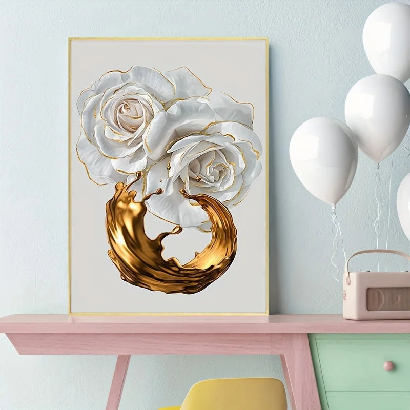 Tableau Moderne abstraite Fleur Blanche