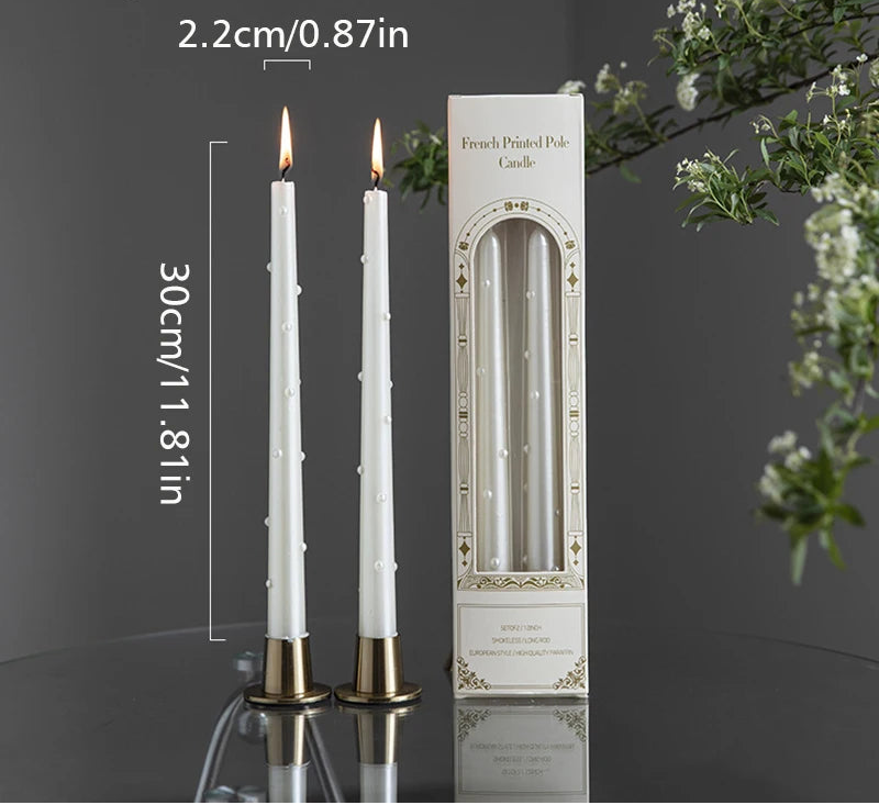 Bougies Romantiques en perles blanches