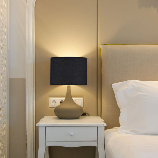 Lot de 2 abat-jours tambour en lin naturel – accessoires décoratifs pour lampes de table ou chevet, montage facile avec adaptateurs E27/E26/E14 - Décoration intérieure.