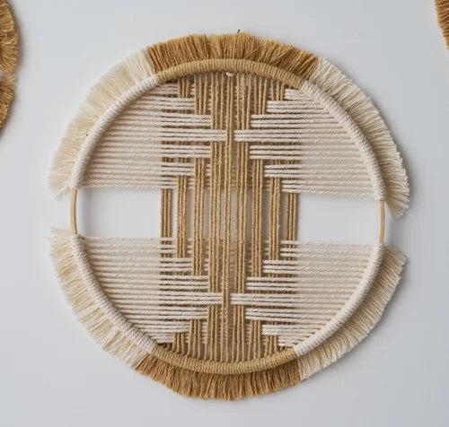 Panier Mural Rond Macramé