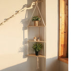 Macramé étagère Murale d'angle