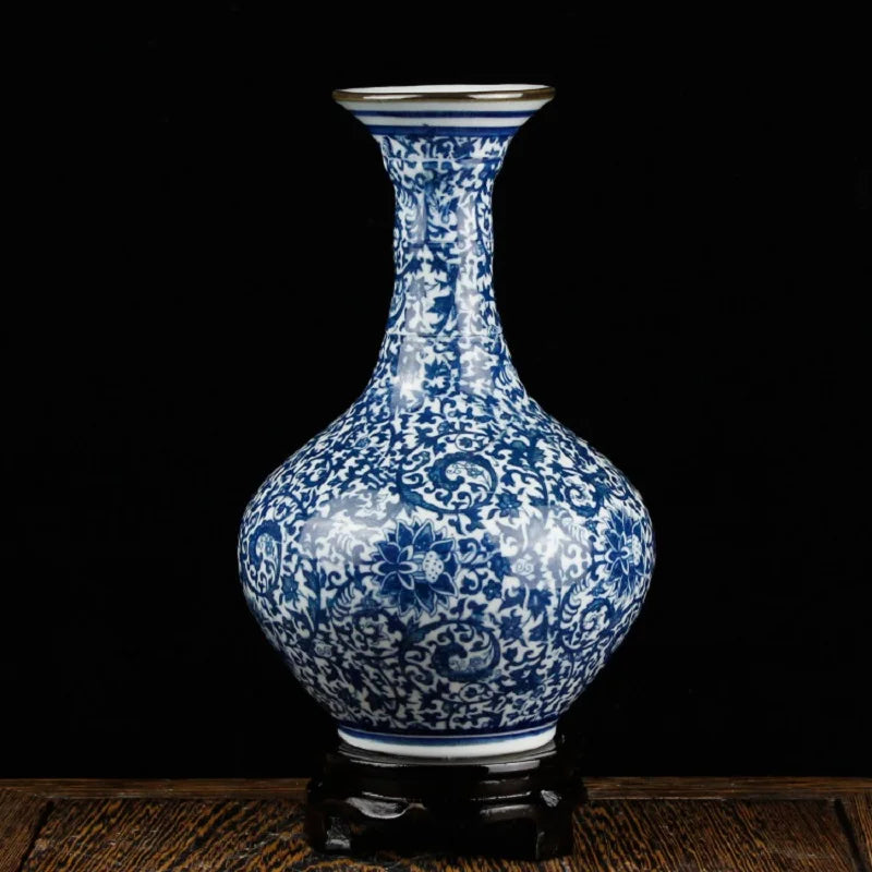 Vase en Porcelaine Bleue et Blanche