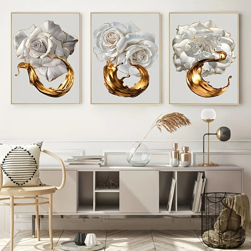Tableau Moderne abstraite Fleur Blanche