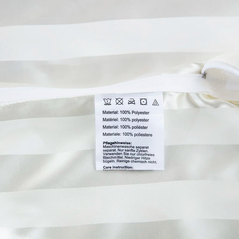 Parure Housse de couette rayée en Satin