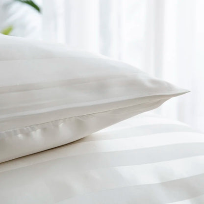 Parure Housse de couette rayée en Satin