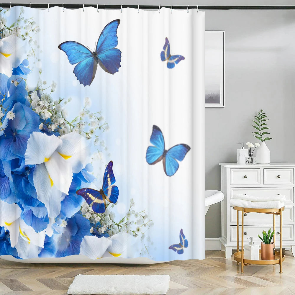 Rideau de Douche en Tissu Fleur