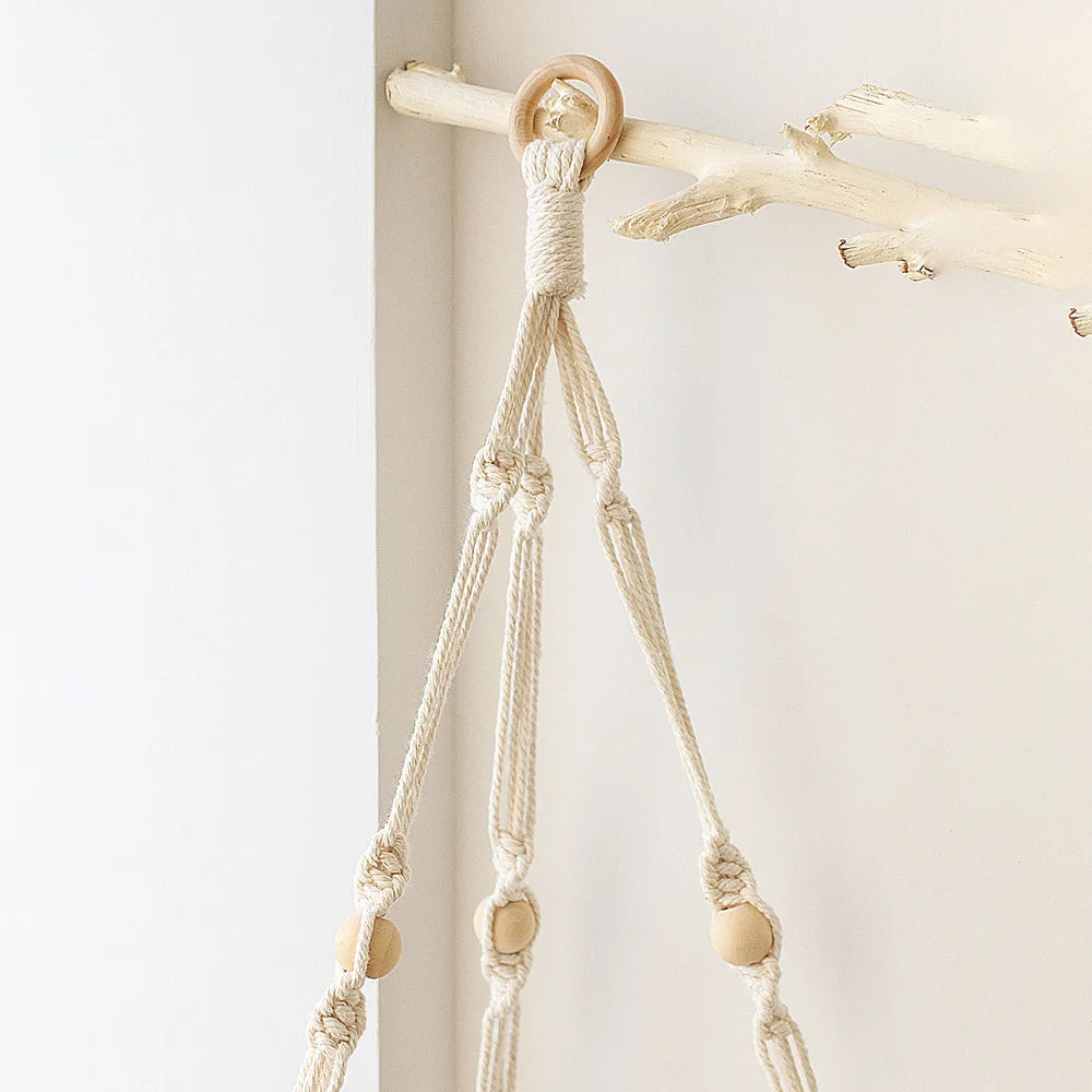 Macramé étagère Murale d'angle