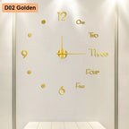 Grande Horloge Murale 3D silencieuse