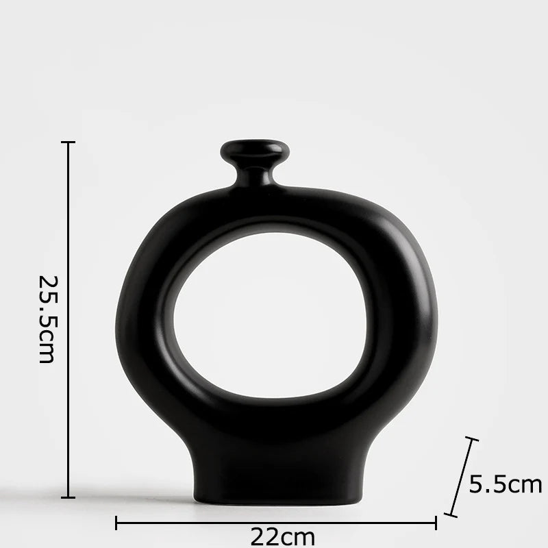 Vase en Céramique à Rayures